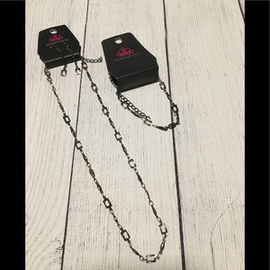 Paparazzi Gunmetal Necklace Earring and Bracelet